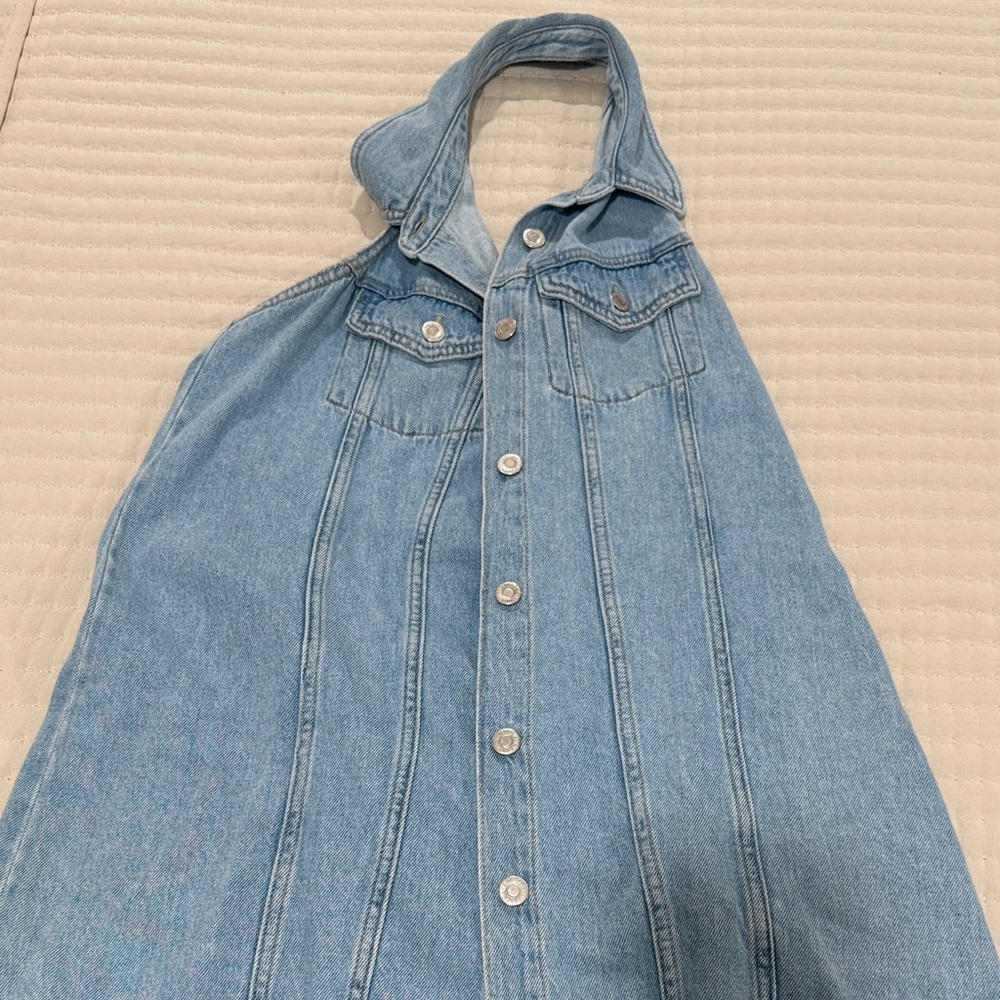 Zara Light Blue Denim Top